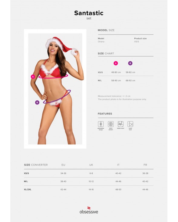 Эротический комплект Obsessive Santastic 3-pcs set S/M - 4