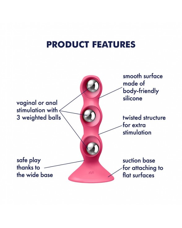 Анальный стимулятор-бусины Satisfyer Triple Ball-R Red - 3