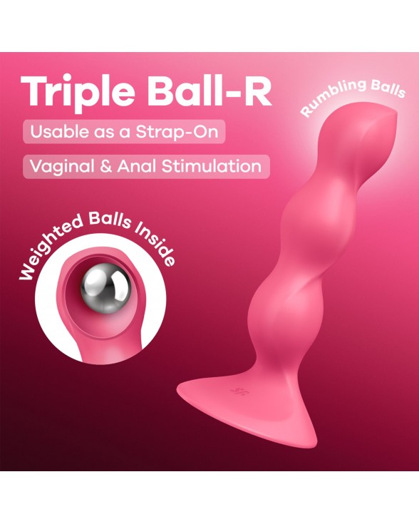 Анальный стимулятор-бусины Satisfyer Triple Ball-R Red - 6