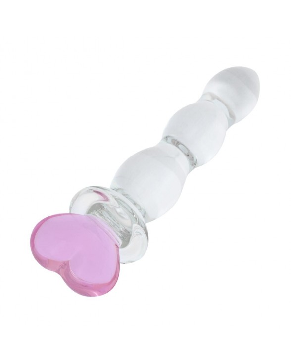 Скляний анальний ланцюжок Gildo Glass Butt Plug Heart Shape No. 35 - 3