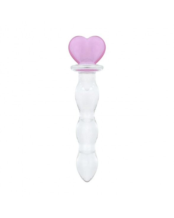 Скляний анальний ланцюжок Gildo Glass Butt Plug Heart Shape No. 35 - 1