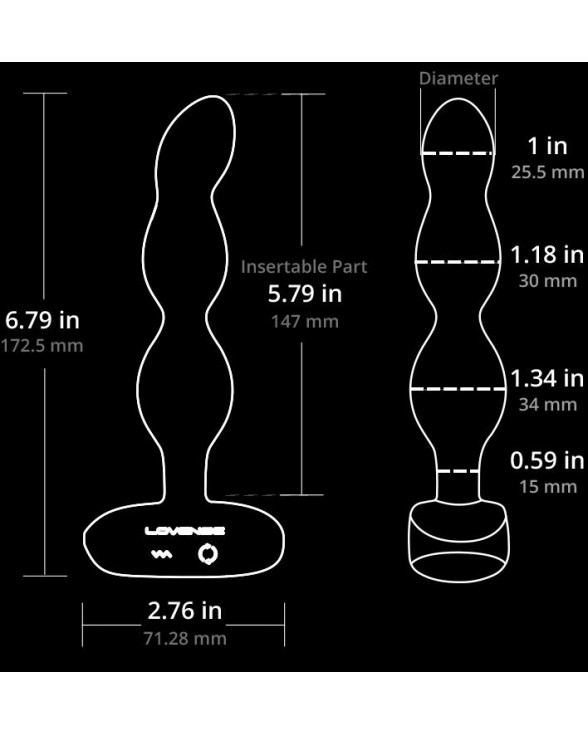 Анальное смарт-ожерелье с вибрацией и вращением Lovense Ridge - 4