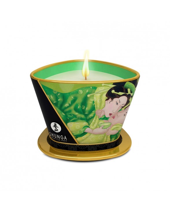 Масажна свічка Shunga Massage Candle – Exotic Green Tea (170 мл) з афродизіаками