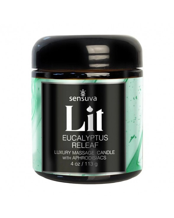 Масажна свічка Sensuva Lit Eucalyptus Releaf Luxury Massage Candle 113г