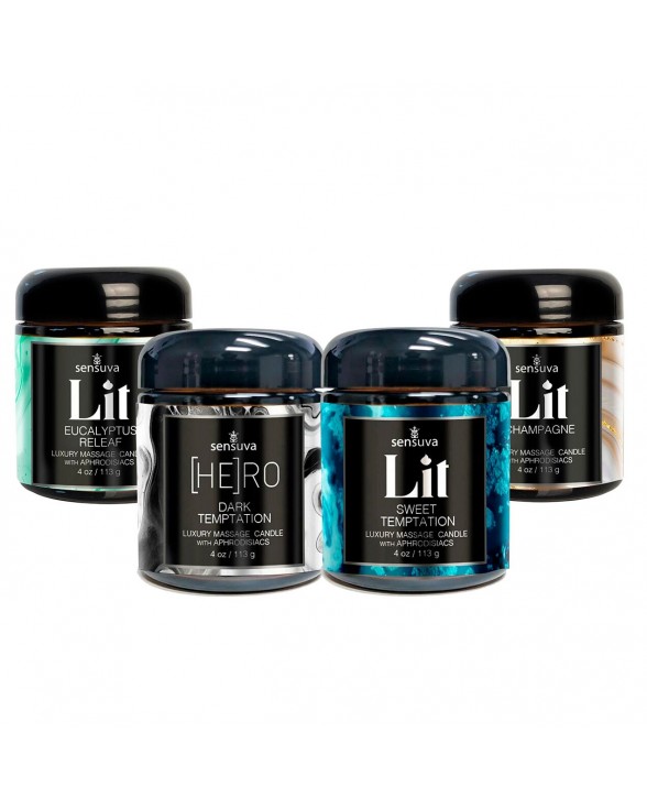 Набор массажных свечей LIT 4 piece Variety Pack Luxury Massage Candles (4 шт по 113 г)