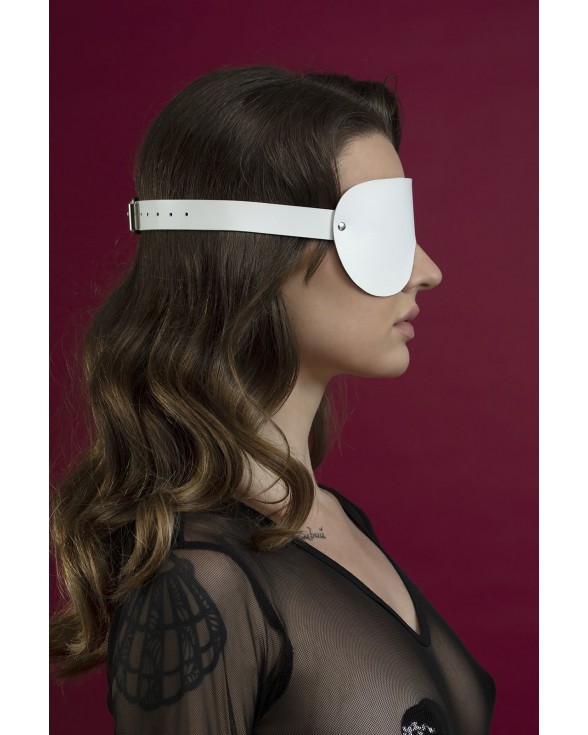Маска на глаза Feral Feelings - Blindfold Mask, натуральная кожа, белая - 2