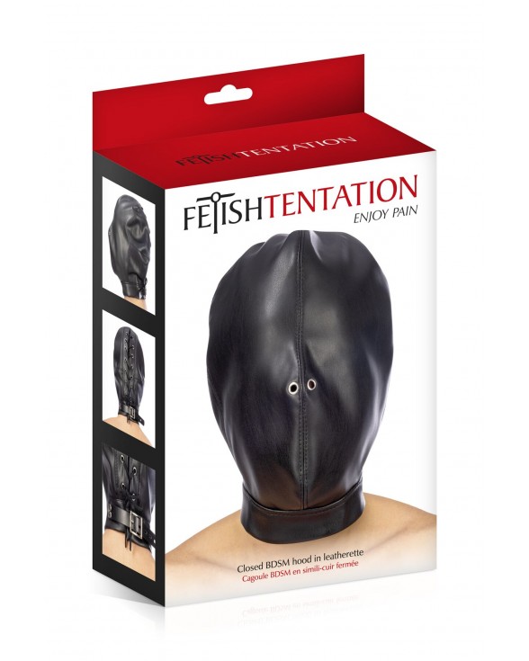 Капюшон для БДСМ Fetish Tentation Closed BDSM hood in leatherette - 2