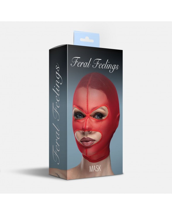 Маска сітка з відкритим ротом та очима Feral Feelings - Mask Red - 1