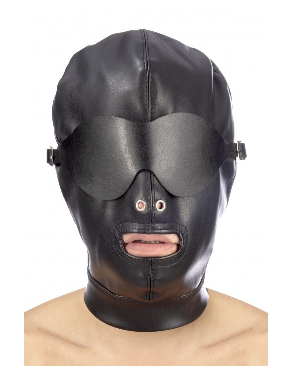 Капюшон для БДСМ со съемной маской Fetish Tentation BDSM hood in leatherette with removable mask