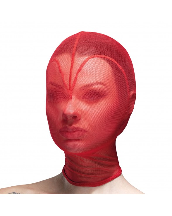 Маска сердце сетка с полностью закрытым лицом Feral Feelings - Hearts Mask Red/Red