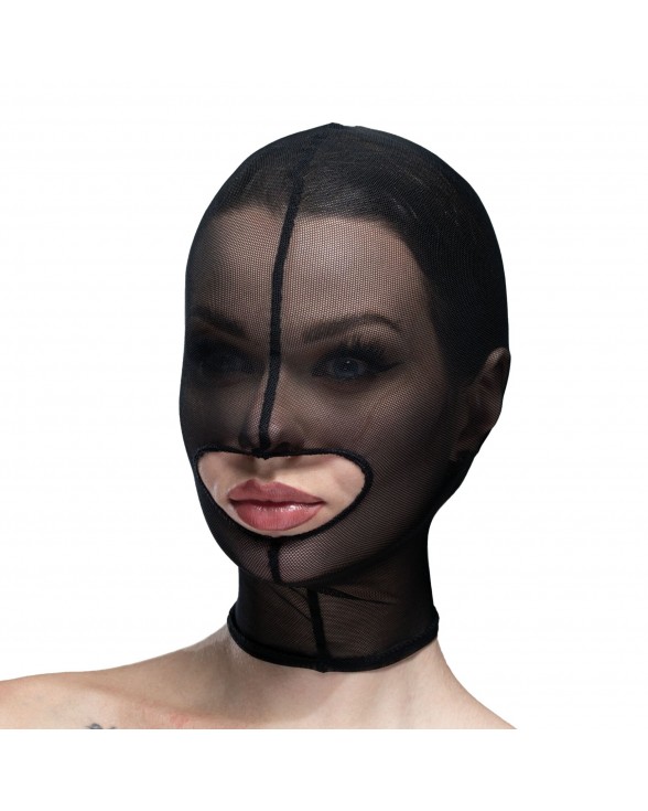 Маска сетка с открытым ртом Feral Feelings - Hood Mask Black
