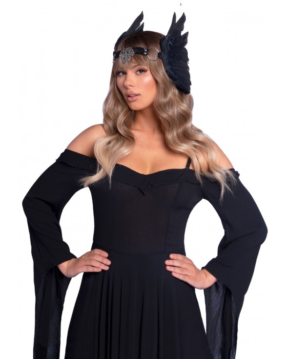 Пов’язка на голову з крилами Leg Avenue Feather headband Black - 3