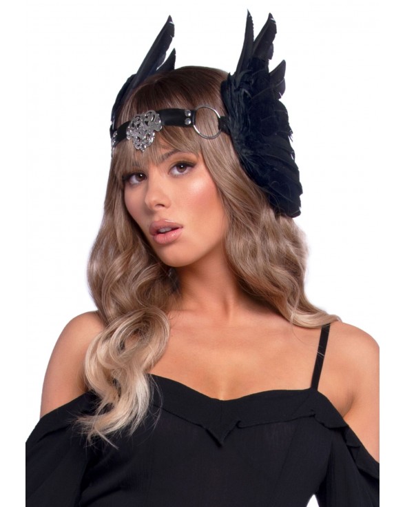 Пов’язка на голову з крилами Leg Avenue Feather headband Black