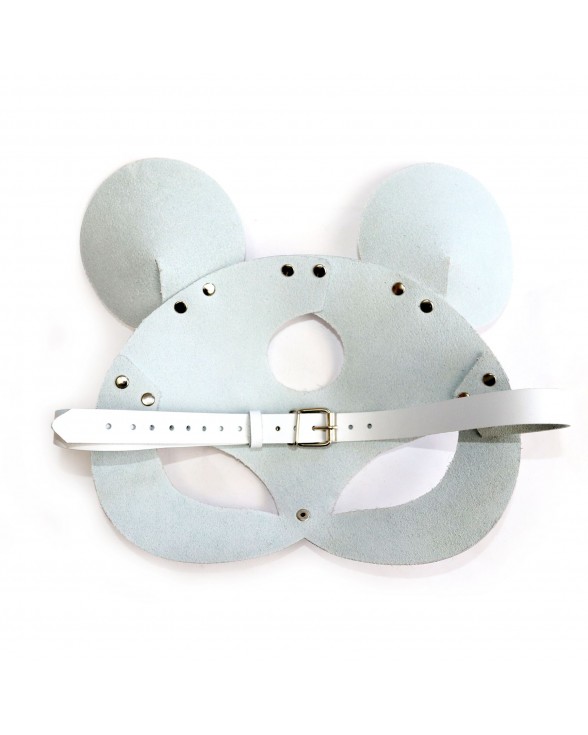 Шкіряна маска зайчика Art of Sex - Mouse Mask, колір Білий - 3