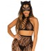 Маска кішки з екошкіри Leg Avenue Vegan leather studded cat mask Black - 2