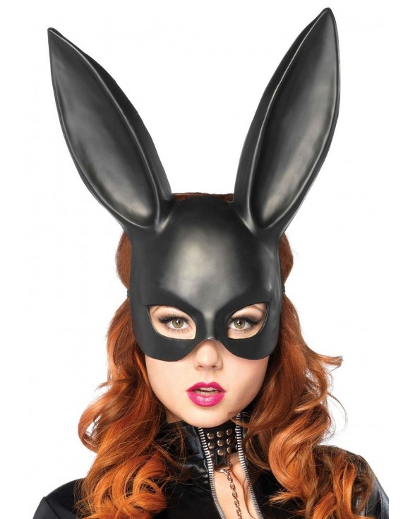 Маска кролика Leg Avenue Masquerade Rabbit Mask Black, длинные ушки, на резинке