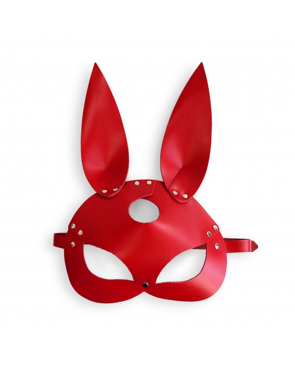 Шкіряна маска Зайчика Art of Sex - Bunny mask, колір Червоний - 2