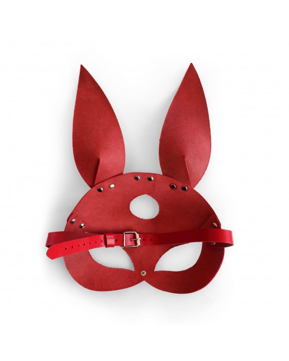 Шкіряна маска Зайчика Art of Sex - Bunny mask, колір Червоний - 3