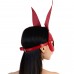 Шкіряна маска Зайчика Art of Sex - Bunny mask, колір Червоний - 1