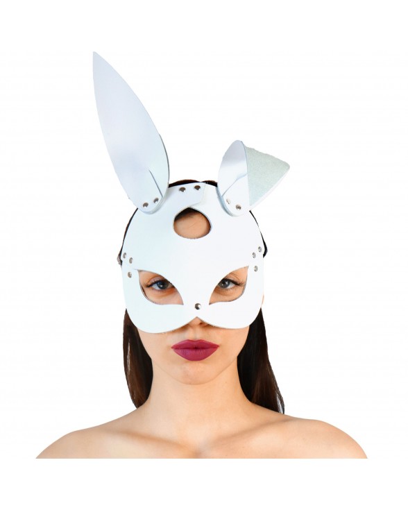 Шкіряна маска Зайчика Art of Sex - Bunny mask, колір Білий