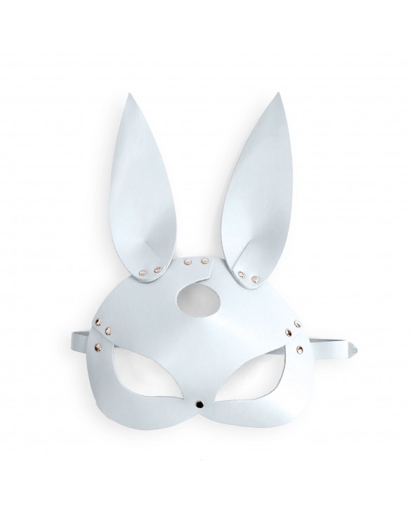 Шкіряна маска Зайчика Art of Sex - Bunny mask, колір Білий - 2