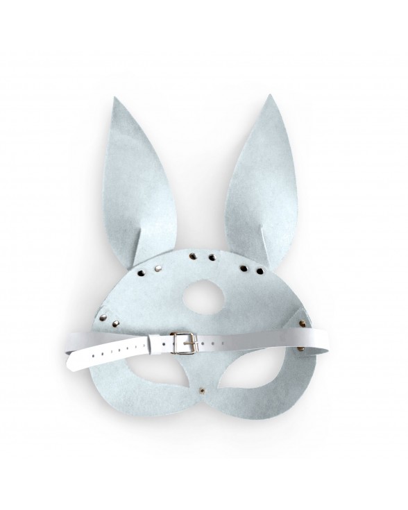 Шкіряна маска Зайчика Art of Sex - Bunny mask, колір Білий - 3