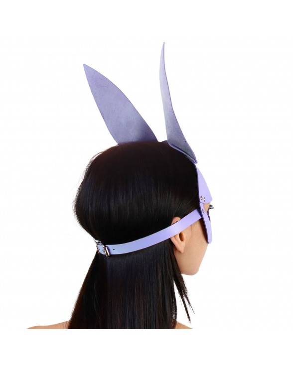 Шкіряна маска Зайчика Art of Sex - Bunny mask, колір Лавандовий - 1