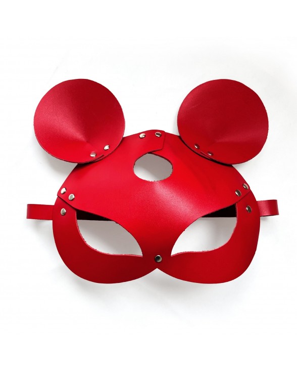 Шкіряна маска зайчика Art of Sex - Mouse Mask, колір Червоний - 2