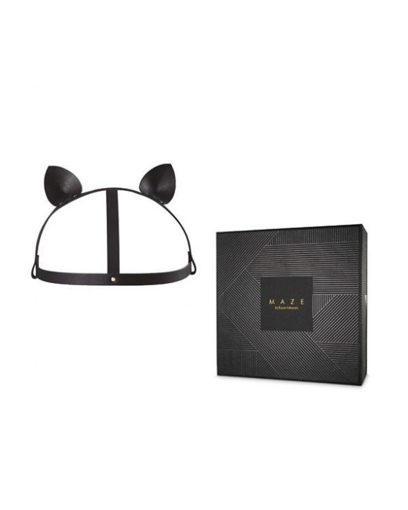Маска кішечки Bijoux Indiscrets MAZE - Cat Ears Headpiece Black - 1
