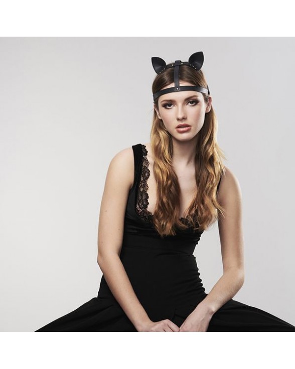 Маска кішечки Bijoux Indiscrets MAZE - Cat Ears Headpiece Black - 6