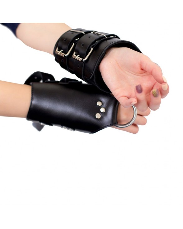 Манжети для підвісу за руки Kinky Hand Cuffs For Suspension з натуральної шкіри, колір чорний - 5