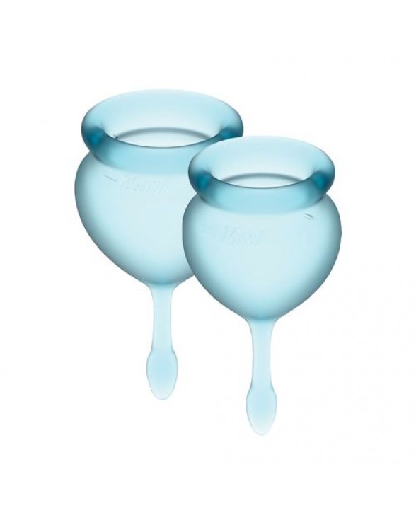 Набір менструальних чаш Satisfyer Feel Good (light blue), 15мл і 20мл