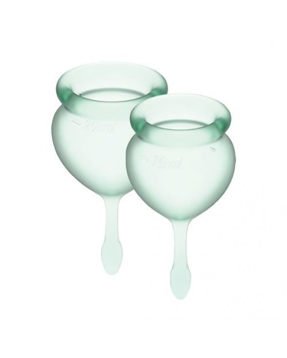 Набор менструальных чаш Satisfyer Feel Good (light green), 15мл и 20мл