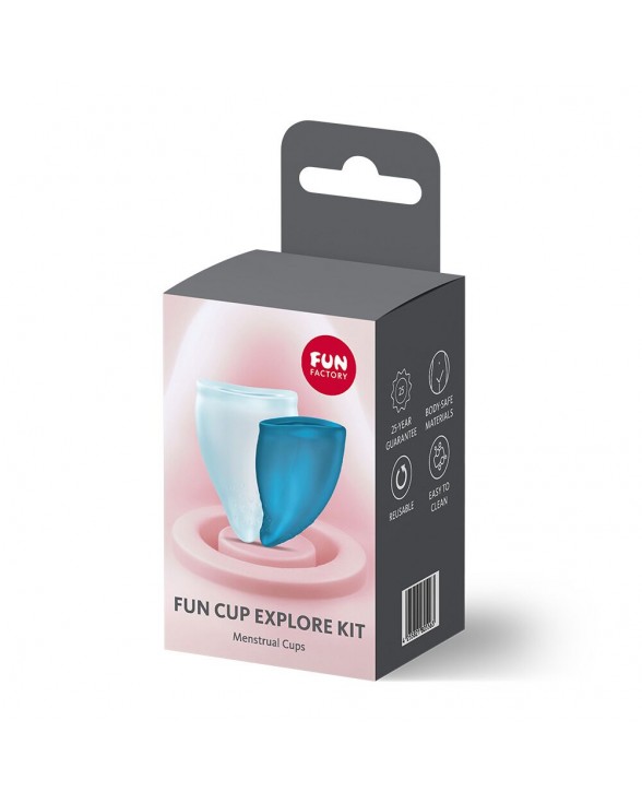 Набір менструальних чаш Fun Factory FUN CUP EXPLORE KIT, 2 шт, Multicolored Turquoise - 6