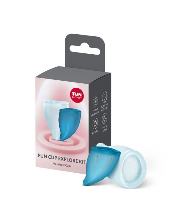 Набір менструальних чаш Fun Factory FUN CUP EXPLORE KIT, 2 шт, Multicolored Turquoise - 5