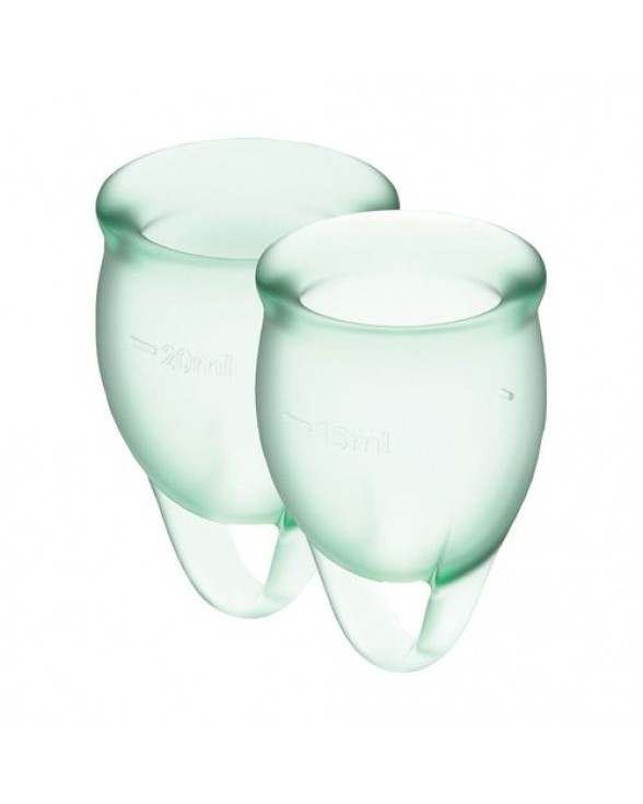 Набор менструальных чаш Satisfyer Feel Confident (light green), 15мл и 20мл