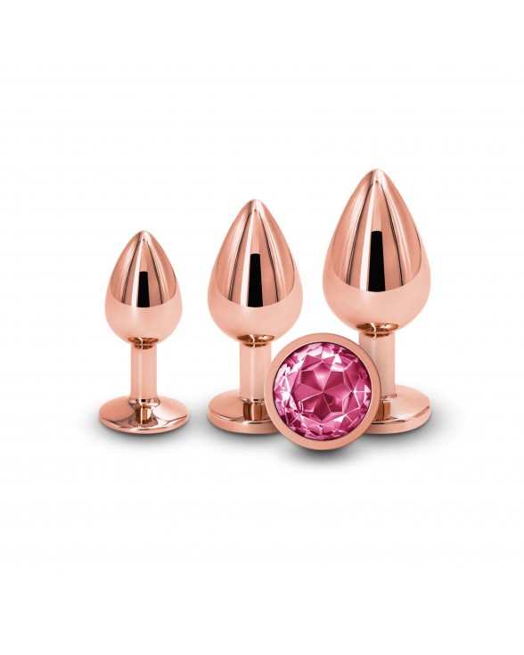 Набор анальных пробок NS Novelties Rear Assets - Trainer Kit - Rose Gold - Pink Gem