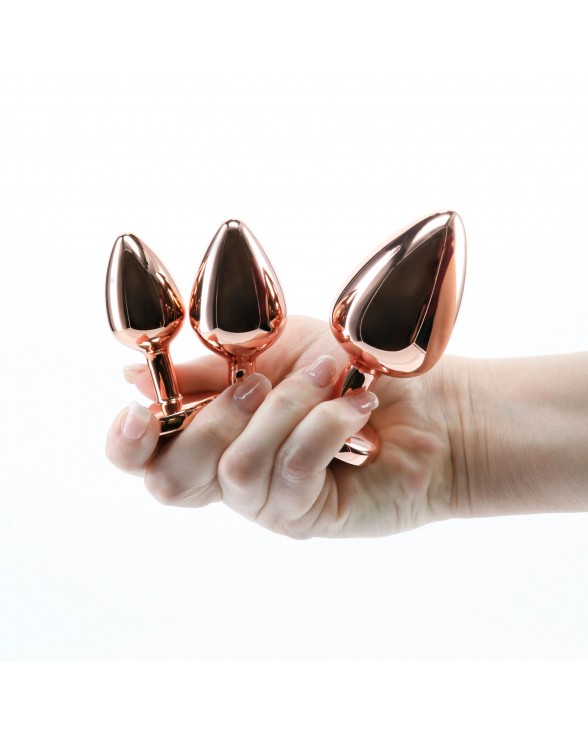 Набор анальных пробок NS Novelties Rear Assets - Trainer Kit - Rose Gold - Pink Gem - 1