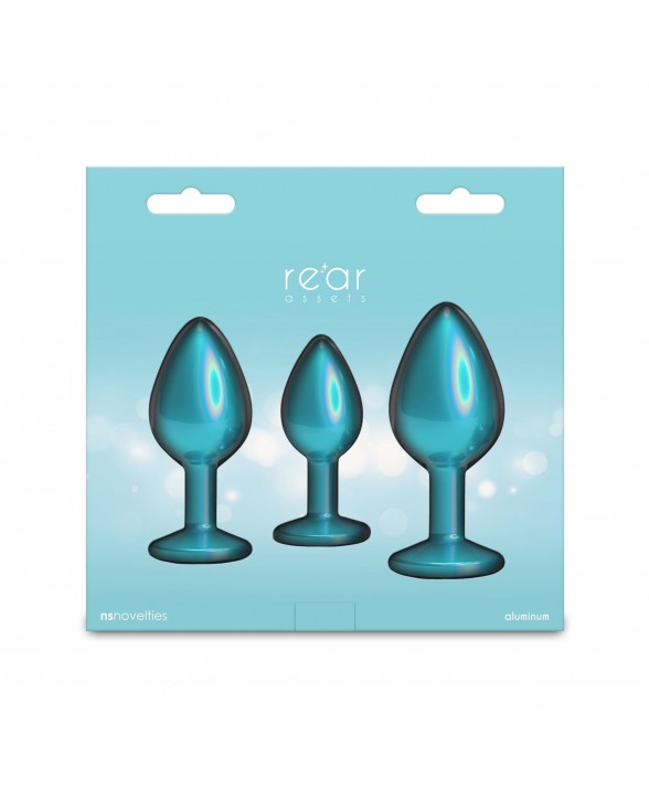 Набір анальних пробок NS Novelties Rear Assets - Trainer Kit - Iridescent Teal - Teal Gem - 3