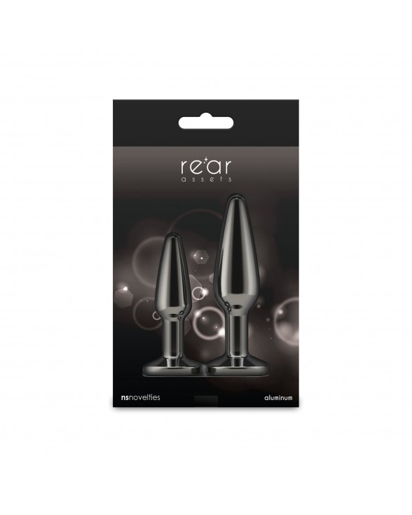 Набір анальних пробок NS Novelties Rear Assets - Tapered Trainer Kit - Gunmetal - Black - 3
