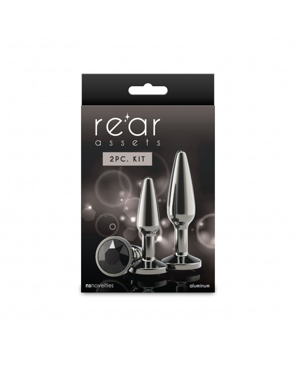 Набір анальних пробок NS Novelties Rear Assets - Tapered Trainer Kit - Gunmetal - Black - 2
