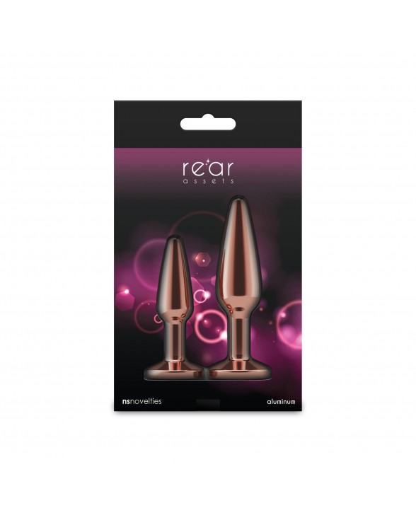 Набір анальних пробок NS Novelties Rear Assets - Tapered Trainer Kit - Rose Gold - Pink - 3