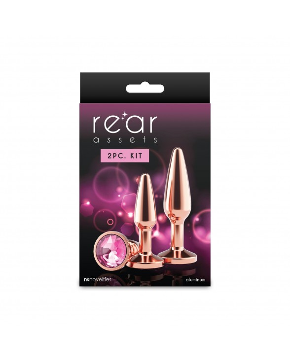 Набір анальних пробок NS Novelties Rear Assets - Tapered Trainer Kit - Rose Gold - Pink - 2