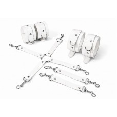 Набір для БДСМ Feral Feelings BDSM Kit 3 White, наручники, поножі, хрестовина