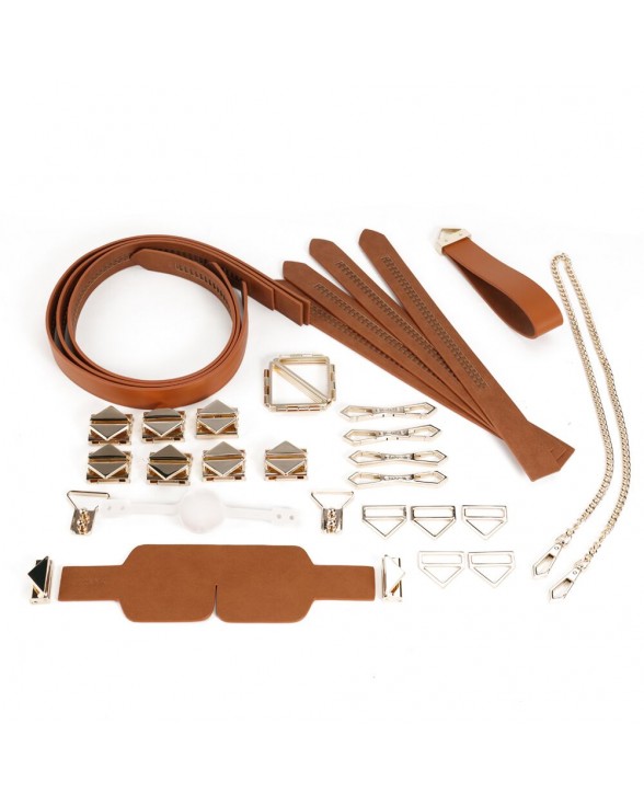 БДСМ-набір LOCKINK Bondage & Restraint Brown Set - 1