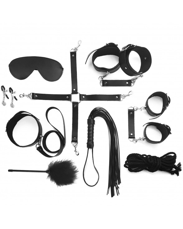 Набор Art of Sex - BDSM Set Leather, 10 предметов, натуральная кожа, Черный - 1