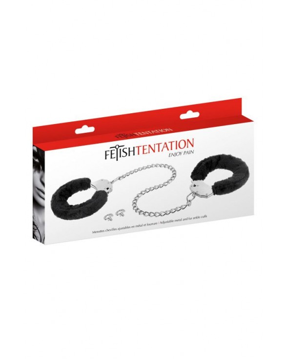 Поножі Fetish Tentation Adjustable metal and fur ankle cuffs - 3