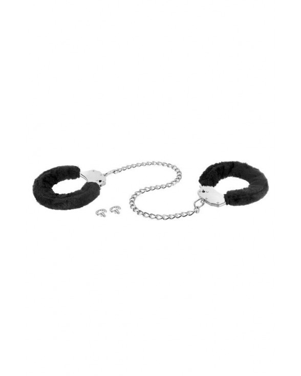 Поножі Fetish Tentation Adjustable metal and fur ankle cuffs - 2