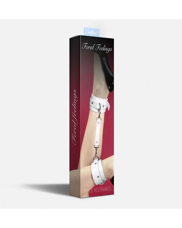 Поножи Feral Feelings - Ankle Restraints White, натуральная кожа - 1