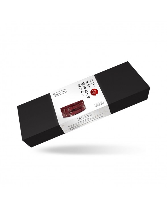 Шкіряний пояс для бондажу Liebe Seele Wine Red Waist Cuff L Size - 7